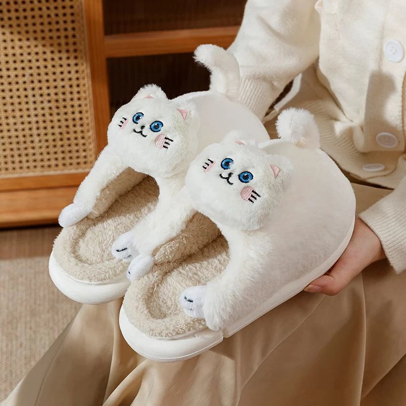 Cute Cat Fluffy Slippers 9Lives